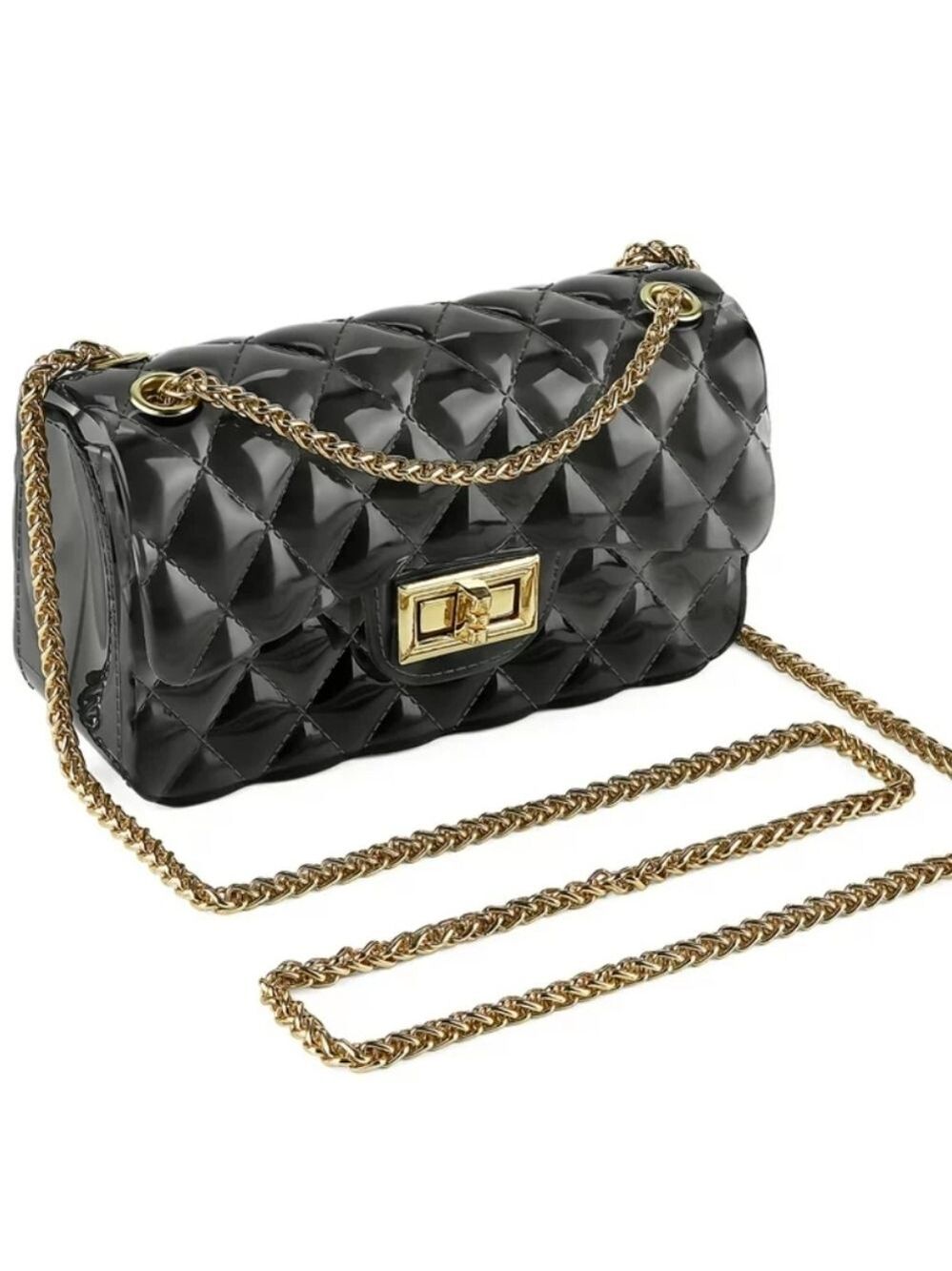 Women Jelly Shoulder Handbags, Mini  PVC Clutch Purse